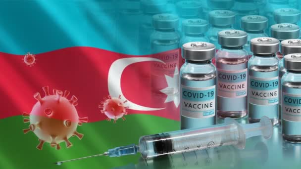 Кампания вакцинации в Азербайджане. Борьба с коронавирусом в мире — стоковое видео