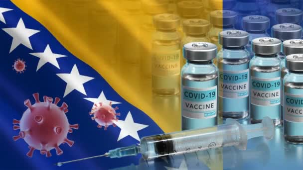 Campanie de vaccinare în Bosnia și Herțegovina . — Videoclip de stoc