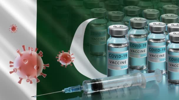パキスタンでのワクチン接種キャンペーン。世界のコロナウイルスとの戦い — ストック動画