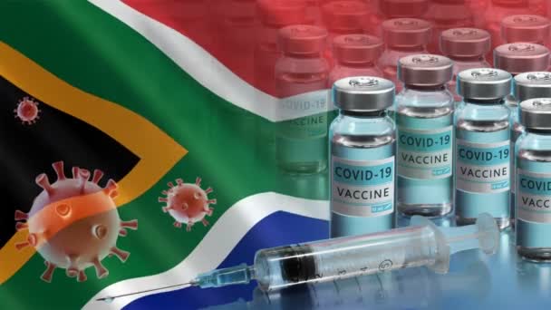 Kampania szczepień w RPA. Walka z koronawirusem na świecie — Wideo stockowe