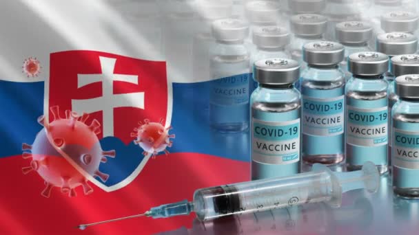 Campanha de vacinação na Eslováquia. A luta contra o coronavírus no mundo — Vídeo de Stock