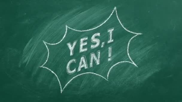 Yes, I Can. Inspirational motivational quote — Stock Video