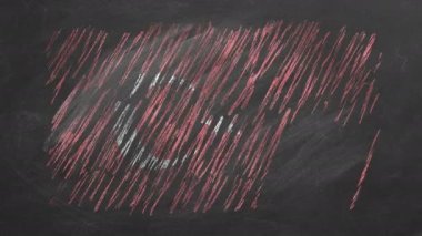 Türkiye 'nin ulusal bayrağı tahtaya tebeşirle çizilmiş. Rüzgarda dalgalanan bayrak. Farklı ülkelerin bayraklarından biri. Eğitim, yurt dışında eğitim kavramı, seyahat kavramı.