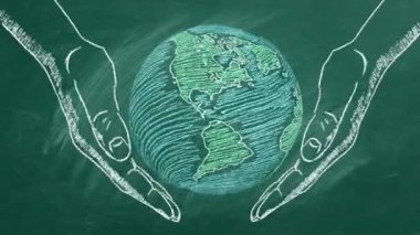 Globe in Hands. Dünya Günü kavramı