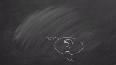 SSS. Sıkça Sorulan Sorular. Tahtada harfler.