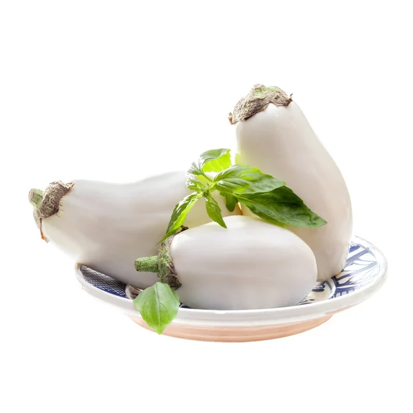 Witte aubergines geïsoleerd — Stockfoto