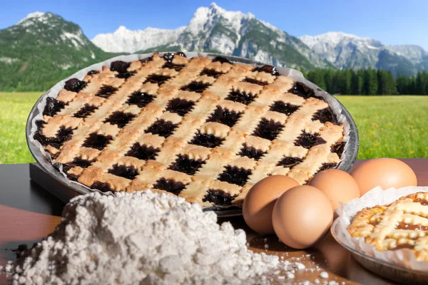 Italian Crostata With Blueberries Jam — Stock Photo, Image