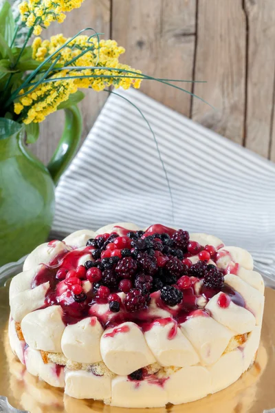 Berries Tiramisu Cake Closeup — Stock Photo, Image
