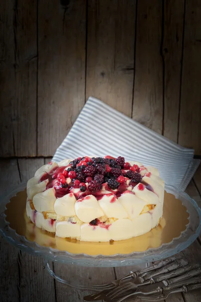 Berries Tiramisu Cake Closeup — Stock Photo, Image