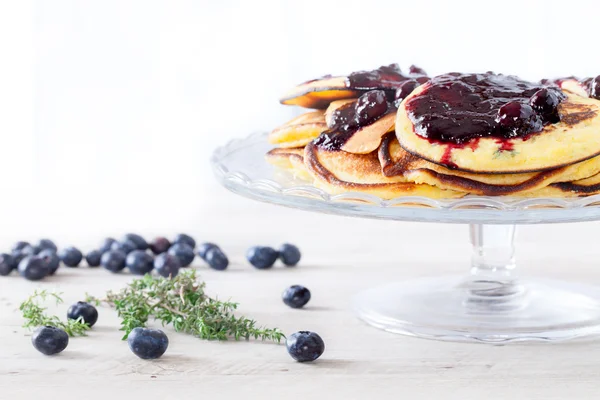 Blueberry Pancakes Dessert — Stock Photo, Image