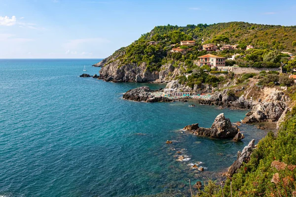 Promontório Cabo Mar Talamone Toscana Itália Imagens De Bancos De Imagens