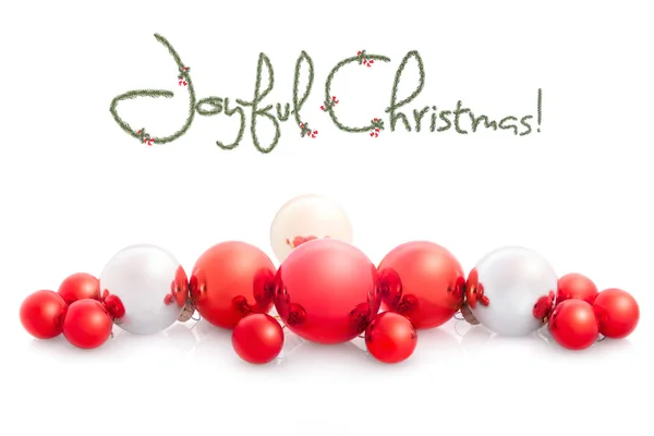 Christmas Baubles On White — Stock Photo, Image