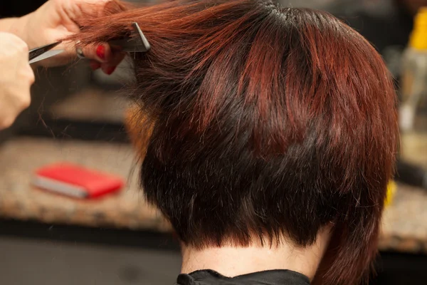 Coupe de cheveux Vue rapprochée — Photo