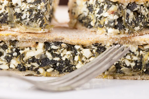 Chard Cheese Pie Closeup — Stock Photo, Image