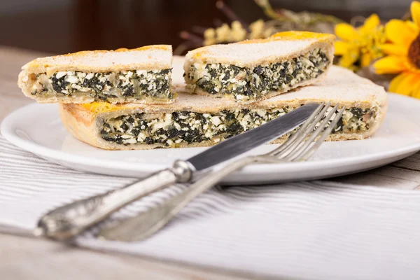 Dinner With Chard Pie — Stock Photo, Image