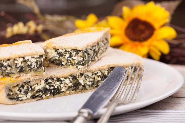 Chard en kaas gezouten Pie — Stockfoto