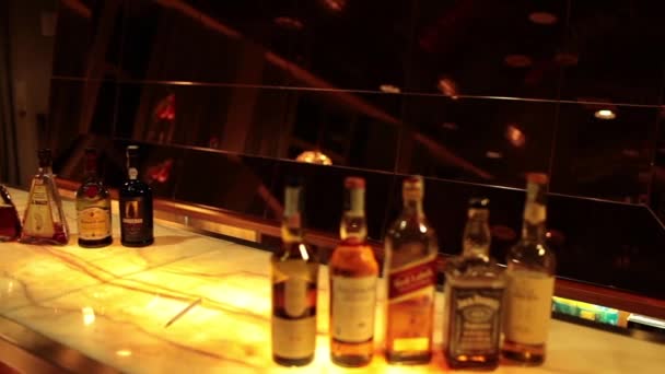 Elegant Bar Before Cocktail Event — Stock Video
