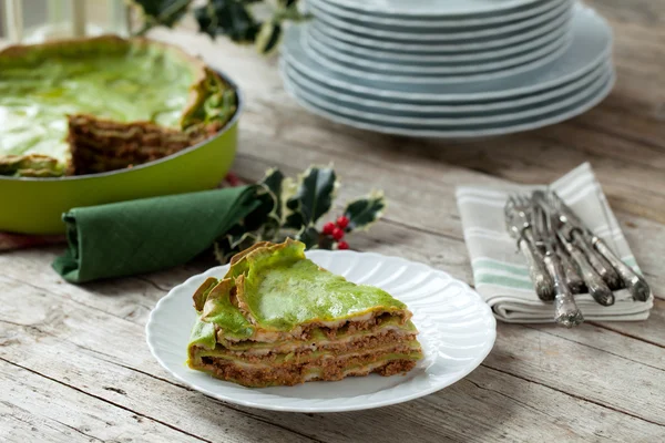 Kerstmis lasagne — Stockfoto