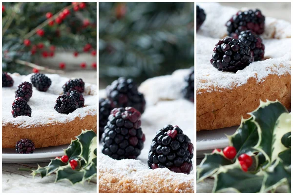 Blackberry Cake Collage — Stock Photo, Image