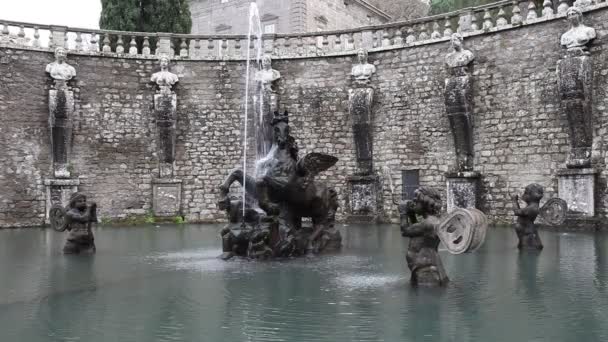 Fontana di Pegaso Villa Lante Bagnaia Italia — Video Stock