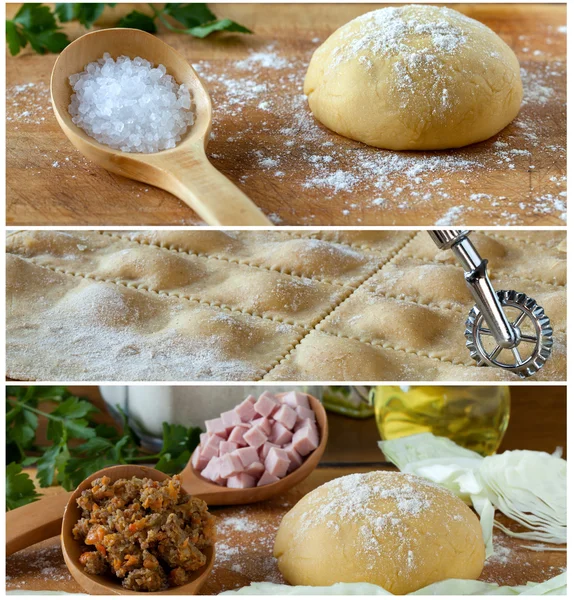 Kızarmış biftek Agnolotti için malzemeler — Stok fotoğraf