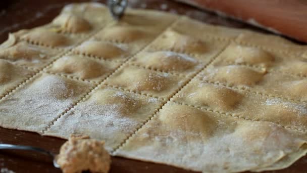 Agnolotti Pasta Cut — Stockvideo