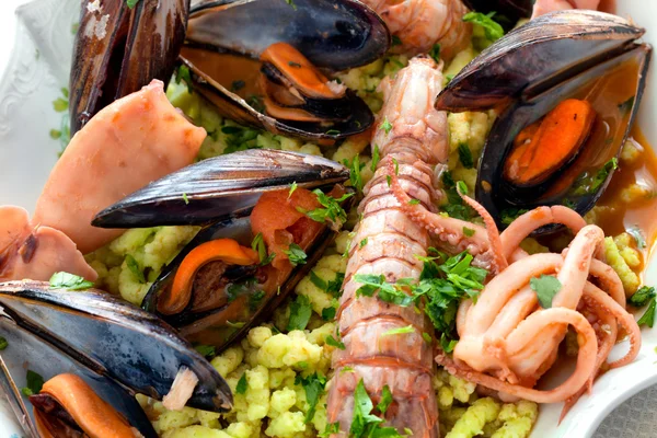 Seafood And Passatelli — Stock Photo, Image