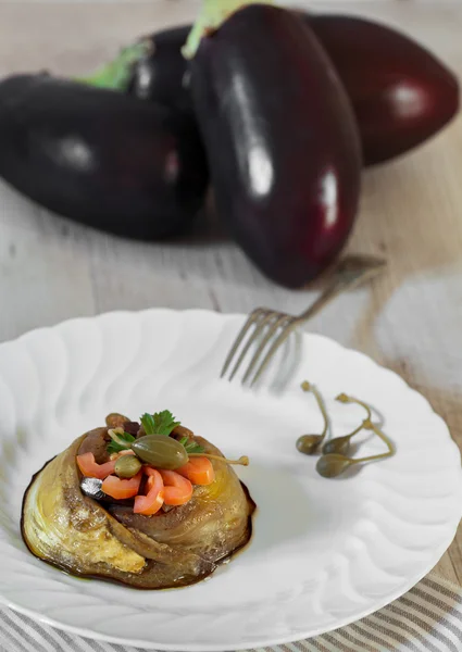 Eggplants Flan — 图库照片