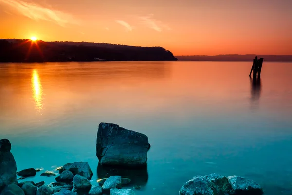 Laranja Cyan Sunset — Fotografia de Stock