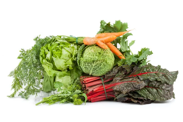 Mezcla de verduras en blanco —  Fotos de Stock