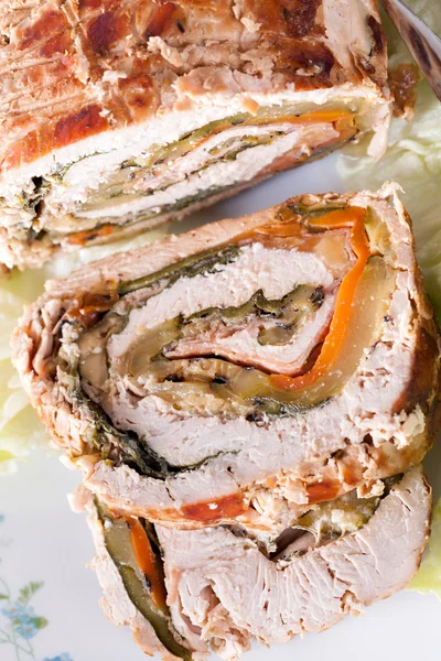 Turkey Roll Slices Closeup — Stock Photo, Image