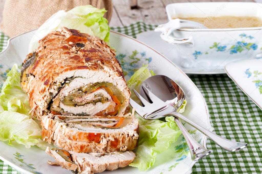 Turkey Roll With Sauce