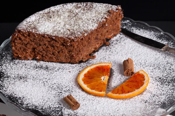 Weiche Schokoladenkuchen Nahaufnahme — Stockfoto