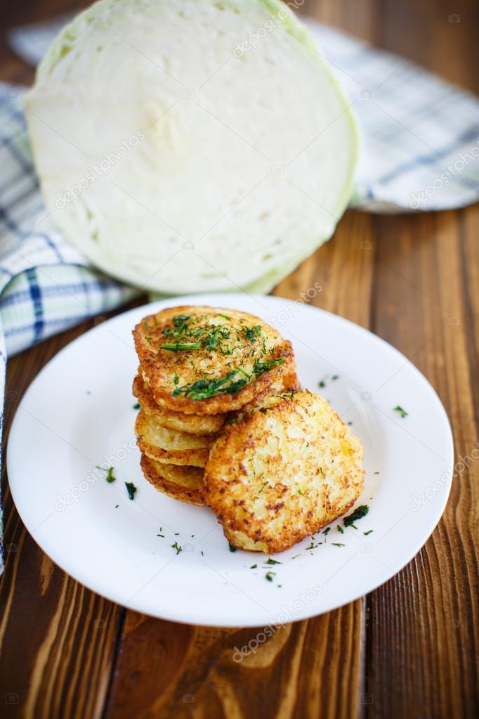 Vegetable fritters with cabbage and dill Stock Photo by ©Rawlik 100537096