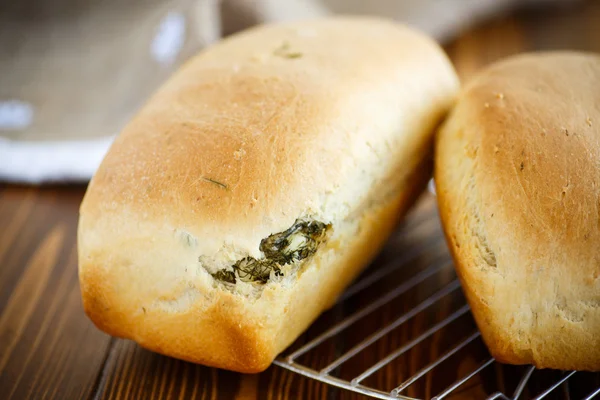 Bread stuffed with cheese and dill — Stock Photo, Image