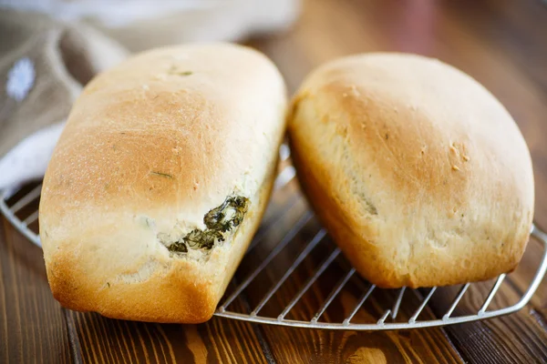 Roti diisi dengan keju dan dill — Stok Foto