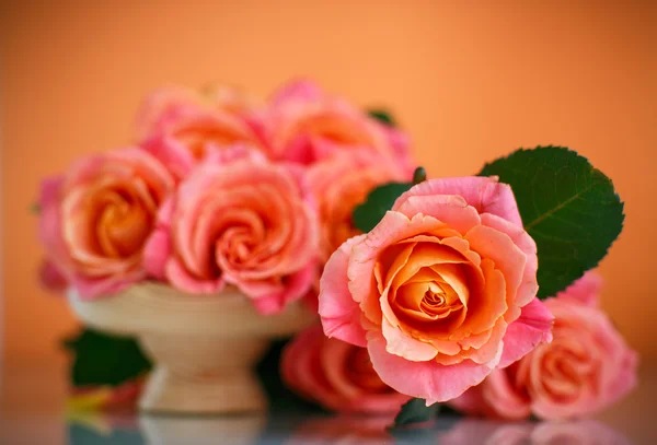 Strauß rosa Rosen — Stockfoto