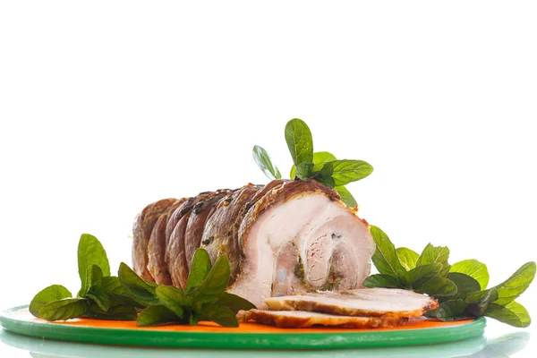 Cerdo al horno con especias y menta — Foto de Stock