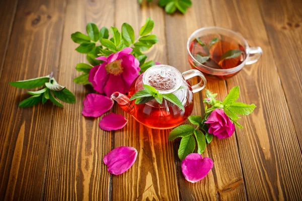 Tè fresco con rosa canina — Foto Stock