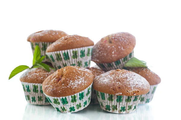Sweet baked muffins with jam inside — Stock Photo, Image