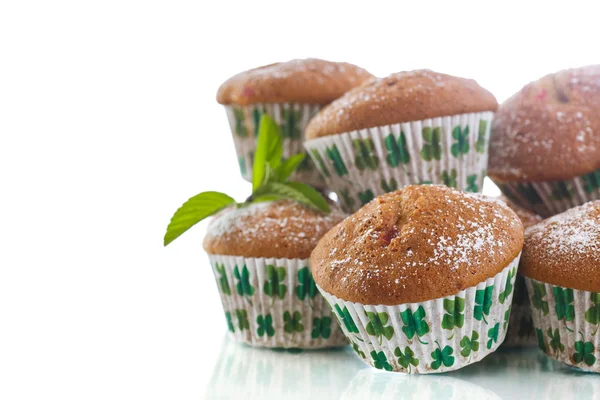 Sweet baked muffins with jam inside — Stock Photo, Image