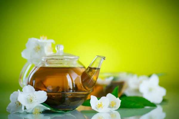 Jasmine tea in a teapot — Stock Photo, Image