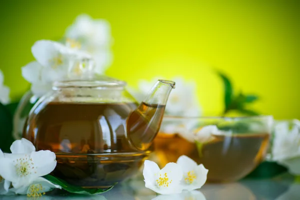 Tè al gelsomino in una teiera — Foto Stock