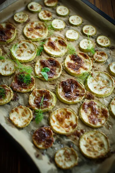 Zucchini baked with sauce — Stock Photo, Image