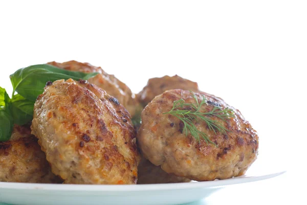 Fried meatballs with herbs — Stock Photo, Image