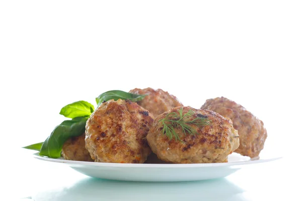 Fried meatballs with herbs — Stock Photo, Image