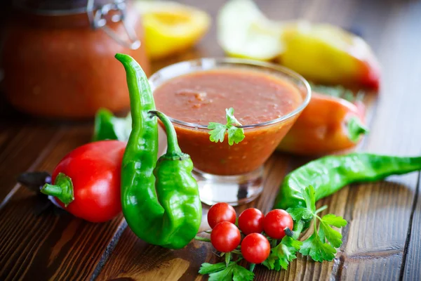 Salsas Adjika de verduras frescas —  Fotos de Stock