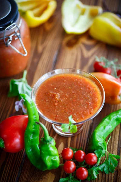 Соуси Аджика зі свіжих овочів — стокове фото