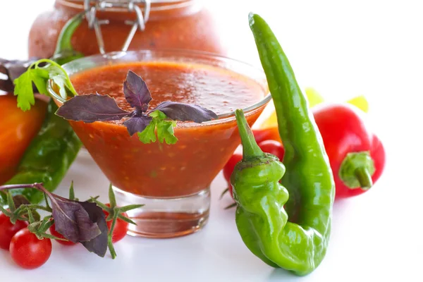 Adjika-Saucen aus frischem Gemüse — Stockfoto