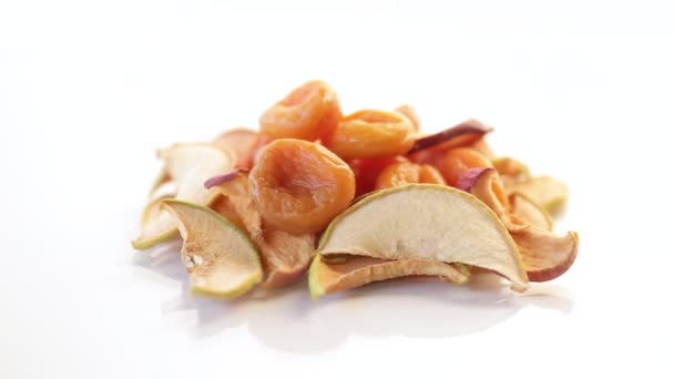 Handful of sweet natural organic dried fruits — Stock Video